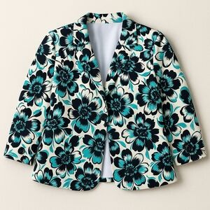 Classy Floral Plus Size Blazer 2X Bold Business Chic 🌺✨